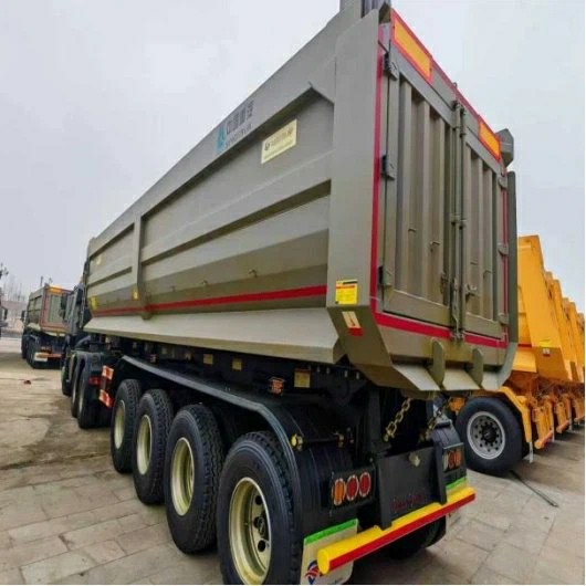 Heavy Rear-reversing Four-axle Dump Semi-trailer