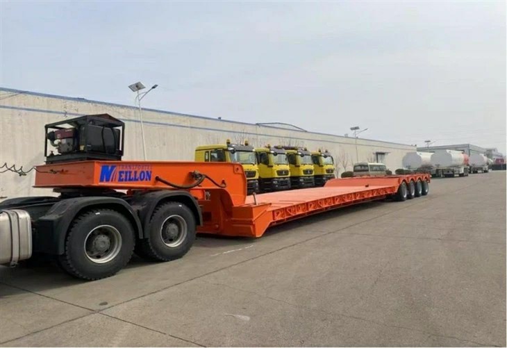 Hydraulic Linkage Steering Low Flatbed Trailer